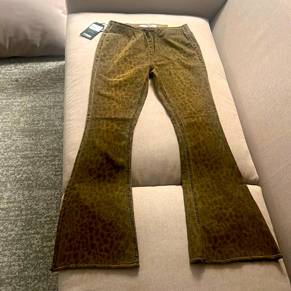 Leopard flare jeans